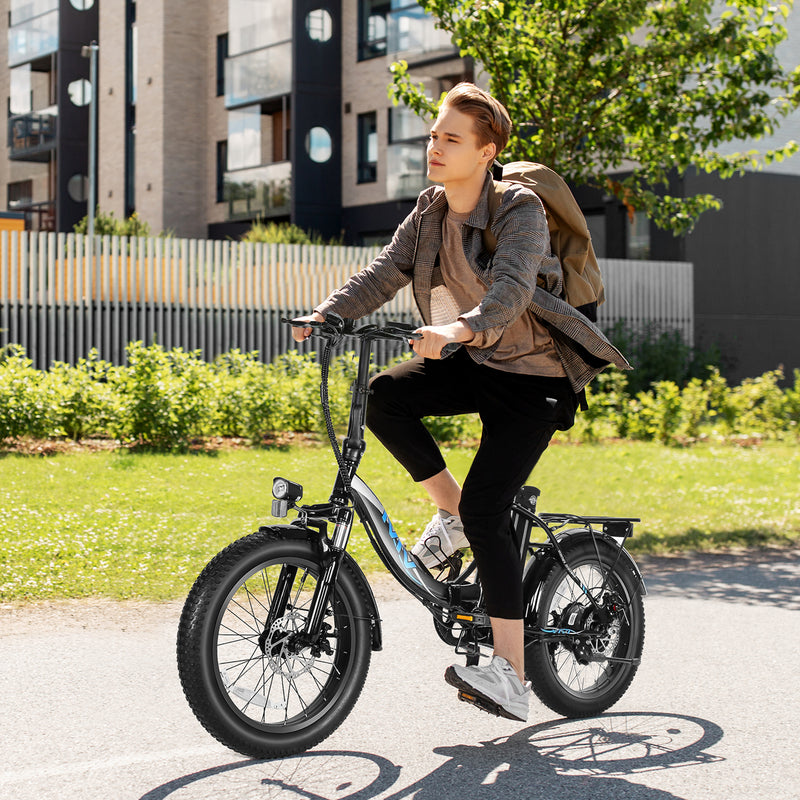 VIVI Electric Bike  Commuter 3.0" Fat Tire Folding Electric Bike