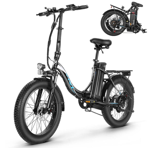 VIVI Electric Bike  Commuter 3.0" Fat Tire Folding Electric Bike